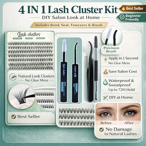 Lash Clusters Kit 640pcs 9-16mm Wispy Eyelash Extensions
