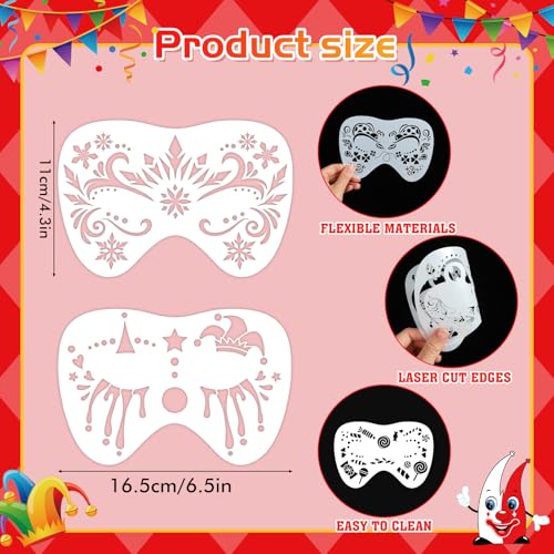 HOWAF 20 Pcs Kids Face Paint Stencils Set - 20 Designs