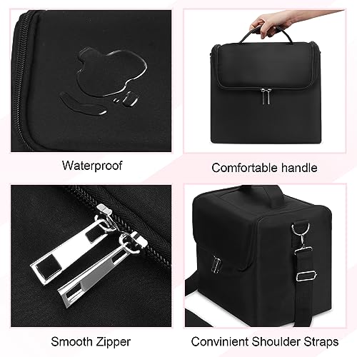 Large 4-Tier Makeup Train Case with Adjustable Dividers