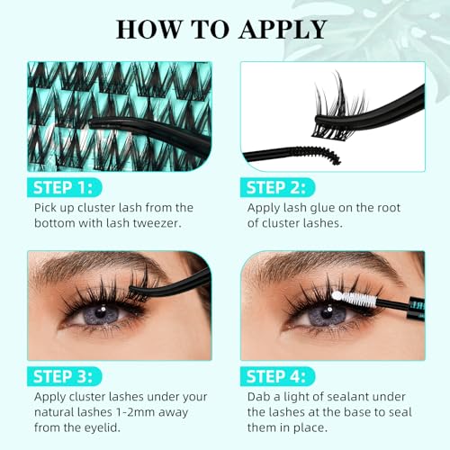 Lash Clusters Manga 140Pcs Eyelash Cluster Wet Look Ultra-Thin Lash Band Eyelashes Extensions Spiky Anime Wide Span Lashes(Puppy,C-Mix10-18mm)