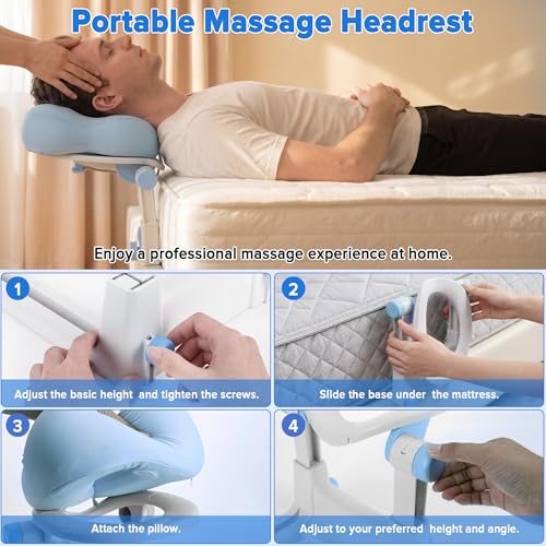 Adjustable Massage Headrest with Memory Foam Pillow