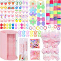 900Pc Hair Accessories Set for Girls with Pink Organizer