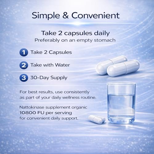 Nattokinase Capsules 10800 FU - Organic Heart Health Supplement