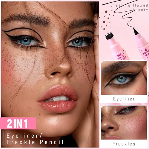 Noerrors 2-in-1 Freckle Stamp and Eyeliner Pen - Waterproof & Natural