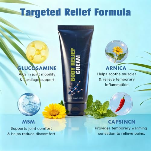 Capsaicin Neuropathy Relief Cream | Enriched with Capsaicin, Arnica, Menthol | Soothing Massage Balm for Feet, Hands, Legs & Lower Back - Fast Absorbing Muscle & Joint Care