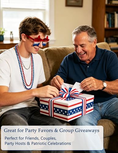 4th of July Patriotic Accessories Set - Glitter Gel, Necklaces & Bracelets