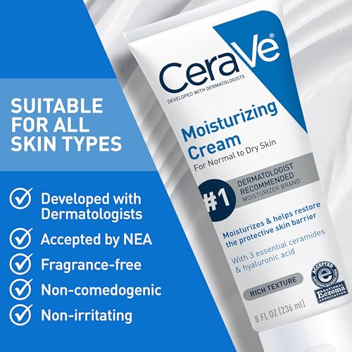 CeraVe Moisturizing Cream 8oz - Face & Body Hydrator for Sensitive Skin