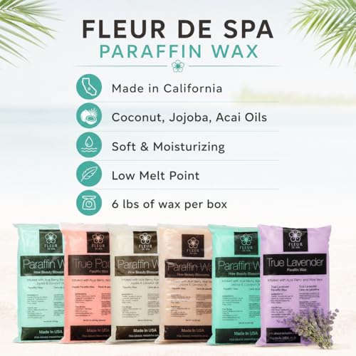 Fleur De Spa Paraffin Wax Refills - Peach Fragrance, 6 lb (Six 1 lb Bars)