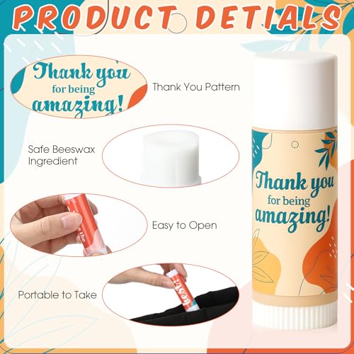 Capoda 16 Pcs Employee Appreciation Gifts Bulk Retro Boho Lip Balms You¡¯re the Balm Thank You Appreciation Gifts for Adult Women Men Coworker Team Staff Teachers Nurse Volunteer Party Favors