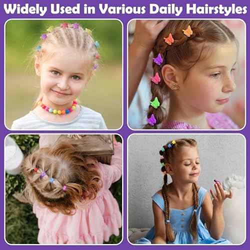 Hair Accessories for Girls, 2194 Pcs Colorful Elastic Hair Ties Set with Rubber Bands Butterfly Hair Clips Bobby Pins Hair Styling Tools Hair Tie Cutter Hair Stuff for Toddler, Baby, Kids