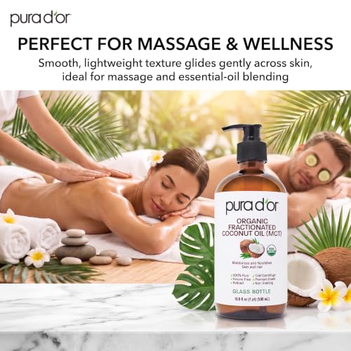 Pura D'Or Organic Fractionated Coconut Oil MCT - 16.9 oz