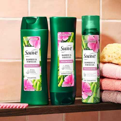 Suave Bamboo & Hibiscus Volumizing Shampoo, for Fine and Flat Hair, Salon Proven System for Boosting Hair Volume and Body, 28 oz, 4 Pack