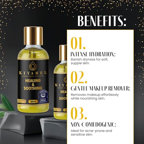 KIYAMEL Healing & Soothing Essential Oils for Itchy Dry Skin Restorative Body Oil with Vitamin E Argan and Jojoba Moisturizing and Soothing Skincare for Adults