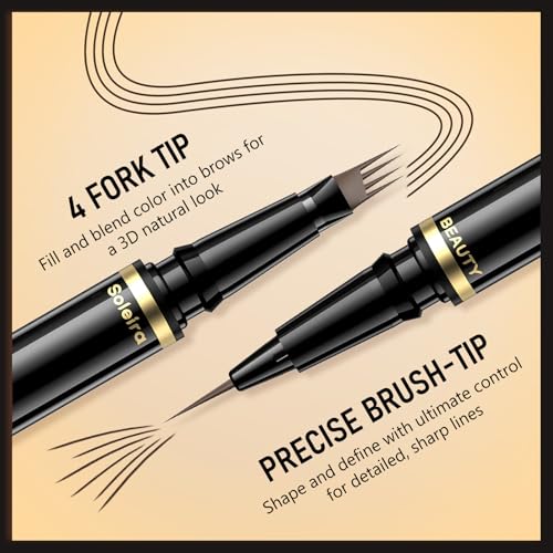 Soleira Waterproof Eyebrow Pen with 4-Tip Microblading Brush