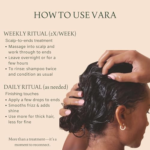 Vara Ayurvedic Hair Oil 3.3 Fl Oz Herbal Scalp & Hair Treatment for Shine & Strength