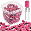 240 Grit Sanding Bands for Nail Drill - 200Pcs Pink with 2 Mandrels