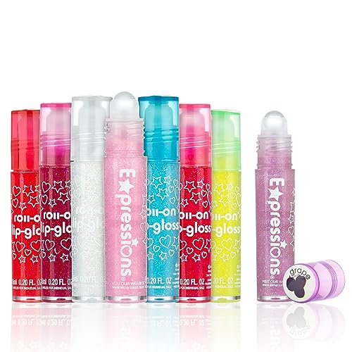 8pc Flavored Roller Ball Lip Gloss Set for Kids