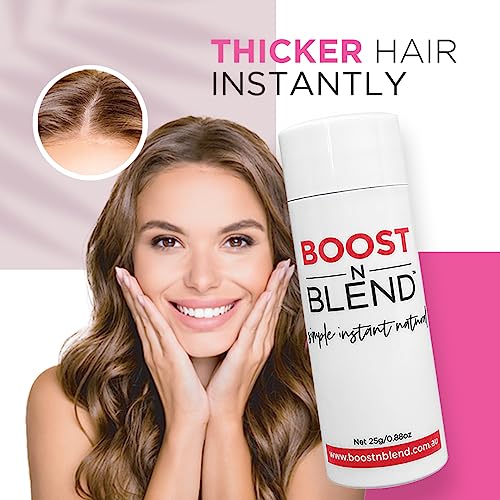 Boost N Blend Scalp Concealer, Hair Powder, Female Hair Fibers for Thinning Hair & Visible Scalp - Hair Volumizer for Women (25g/0.88oz) – The Only Female Cotton Hair Fiber