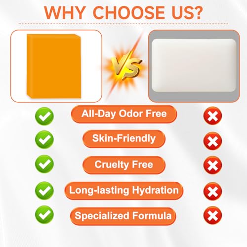 3 PCS Persimmon Soap Bar for Body Odor Control, Natural Deodorant Body Bar Soap for Old People Smell, Remove Strong Smell, Organic Eliminating Odor Wash Soap for Women & Men