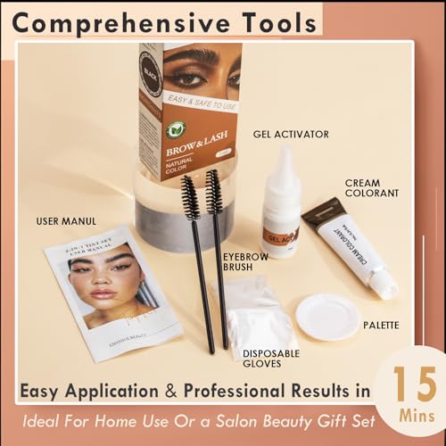 Sklight Black Lash & Brow Color Kit - DIY Eyelash & Eyebrow Tint Set 7ml