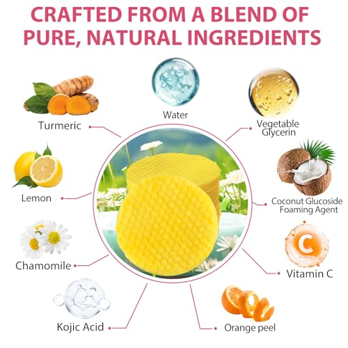 40 Pack Turmeric Kojic Acid Cleansing Pads with Vitamin C - Exfoliating Facial Wipes