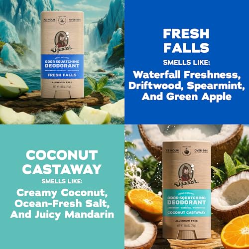 Dr. Squatch Natural Men's Deodorant 2-Pack – 72hr Odor Protection