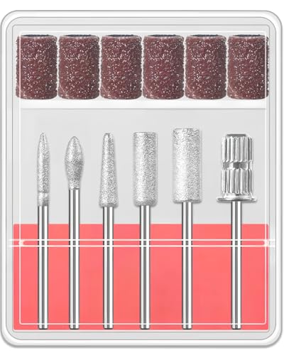 6 Pcs Nail Drill Bits Set - Professional 3/32" Manicure & Pedicure Tools