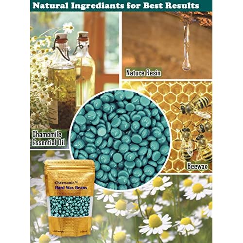 Charmonic 1.1 lb/ 500g Wax Beads, Hard Waxing Beads for Face, Eyebrow, Brazilian, Legs, Body and Bikini Hair Wax Removal, Wax Beans, At Home Waxing Kit for Women & Men