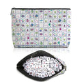 Purple American Mahjong Tile Bag - Canvas Case with Zipper