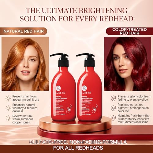 Luseta Color Enhancing Shampoo & Conditioner Set for Red Hair