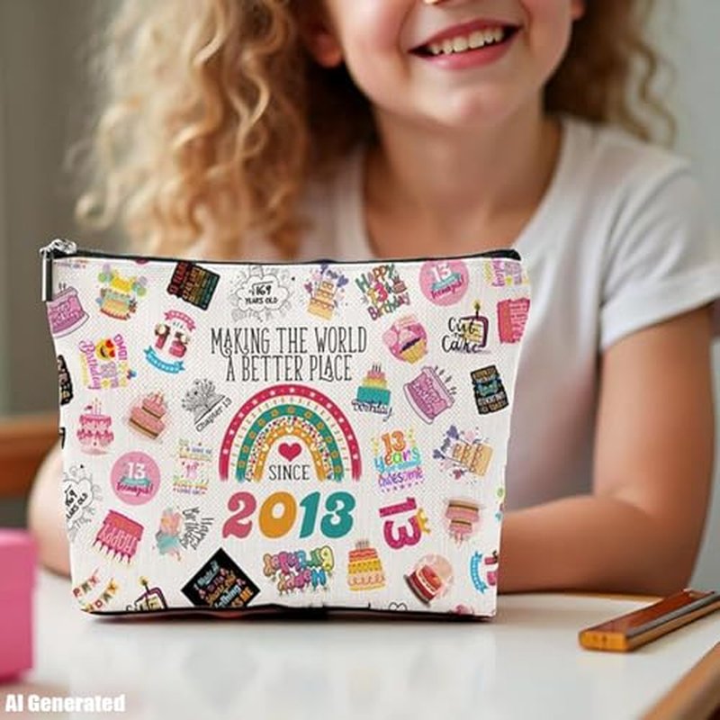 2013 Inspired Makeup Bag - Cosmetic Travel Pouch & Birthday Gift