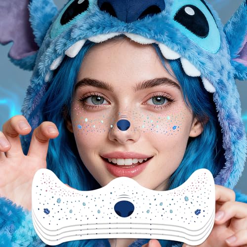 Glitter Freckle Temporary Tattoos - Waterproof Face Stickers, 8 Sheets