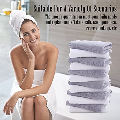 TENSTARS 12-Pack Microfiber Washcloths - Soft & Quick Drying