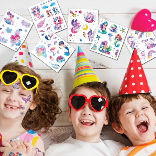 Glitter Temporary Tattoos for Girls - 12 Sheets Glitter Temporary Tattoos for Girls Birthday Party Favors Goodie Bag Fillers