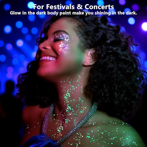 Teenitor Glow in Dark Body Glitter Gel - 24 Colors