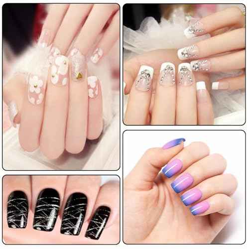 Nail Art Brush 22 Piece Set, 2 Way Acrylic Silicone Engraving Pen Dotting Pen Tools Nail Art Kit, Resin Nail Art Palette, For Nail Art DIY Home Salon Makeup Display Board (White)