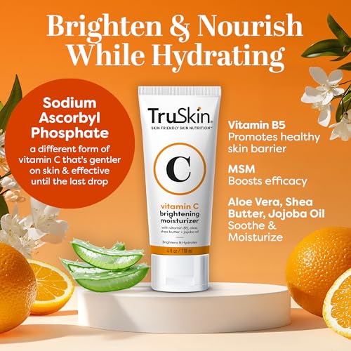 TruSkin Vitamin C Face Cream ? Brightening & Hydrating Daily Moisturizer with Vitamin E, B5, Jojoba Oil & Green Tea ? Smooth, Radiant-Looking Skin, 2 Fl Oz