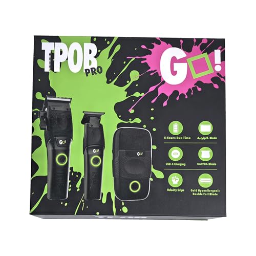 TPOB Blackout Professional Barber Clippers Set with Trimmer