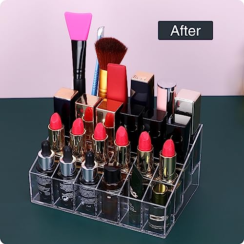 MOSIKER 24-Slot Lipstick Organizer | Clear Acrylic Makeup Storage