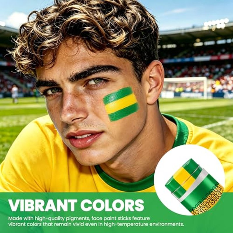 2PCS 3-in-1 Face Paint Sticks - Sweat-Proof Sports & Events