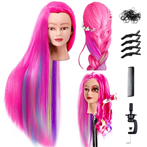 FABA Mannequin Head with Colorful Hair 26-28" | Braiding Practice Head