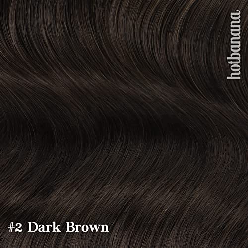 Remy Human Hair Clip-in Extensions, Dark Brown 120g, 18 Inch