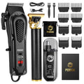 Pebsoa Professional Men's Hair Trimmer Set with T-Blade & Nose Trimmer