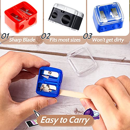 Chuangdi Dual-Hole Makeup Pencil Sharpener 5-Pack for Eyeliner & Lip Liner