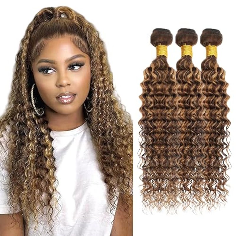 P427 Brazilian Deep Wave Human Hair Bundles 26-30 inch 50g