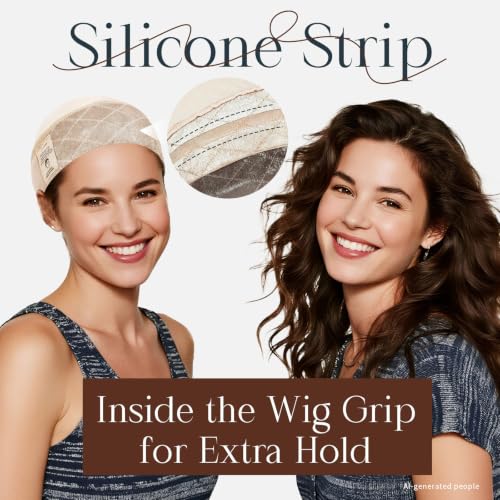 Wig Grip Cap with Silicone Strip - 2 Pack, Nude