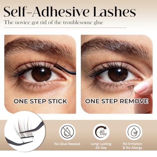 SIMER Brown Fox Eye Self-Adhesive Lash Clusters 11-14mm