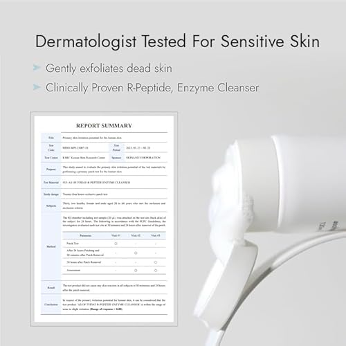 R Peptide Enzyme Cleanser | Dermatologist Tested Gentle Hydrating Face Wash with Peptides, Enzymes & Quillaja Extract | Non-Foaming Cleanser for Sensitive, Dry Skin | Clean Beauty | 3.3 fl oz