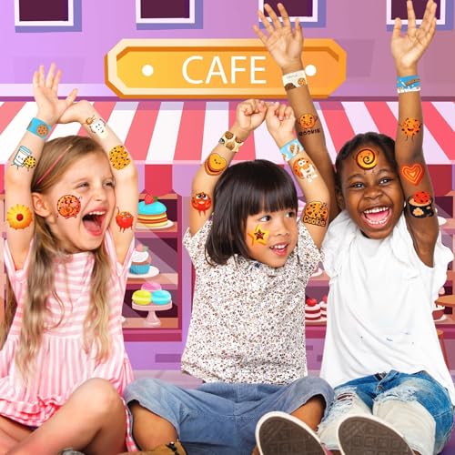 Cookie Party Favors Set - 24 Slap Bracelets & 36 Temporary Tattoos