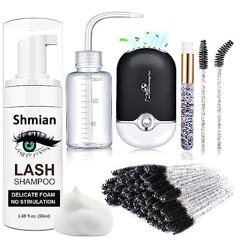 Lash Extension Cleaning Kit with Foam Cleanser & USB Fan